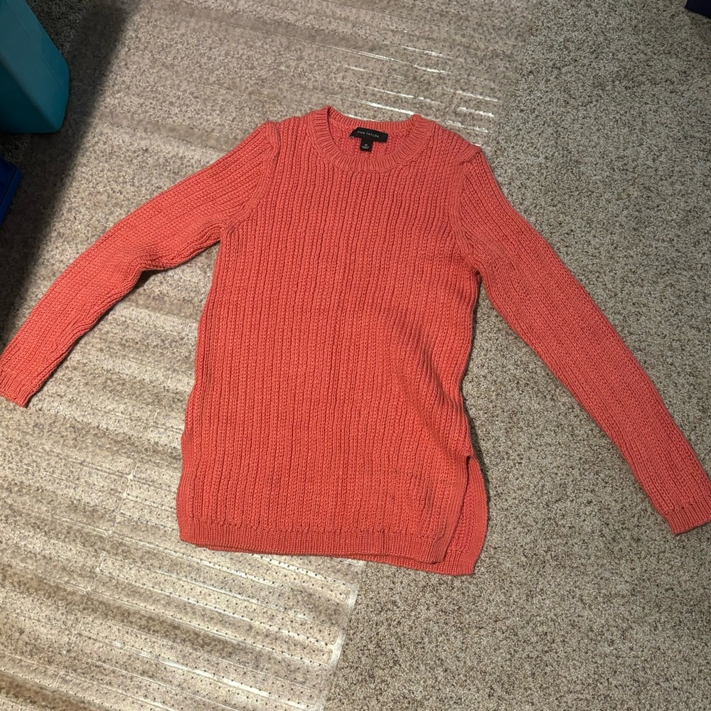 Ann Taylor Orange-salmon colored medium sweater